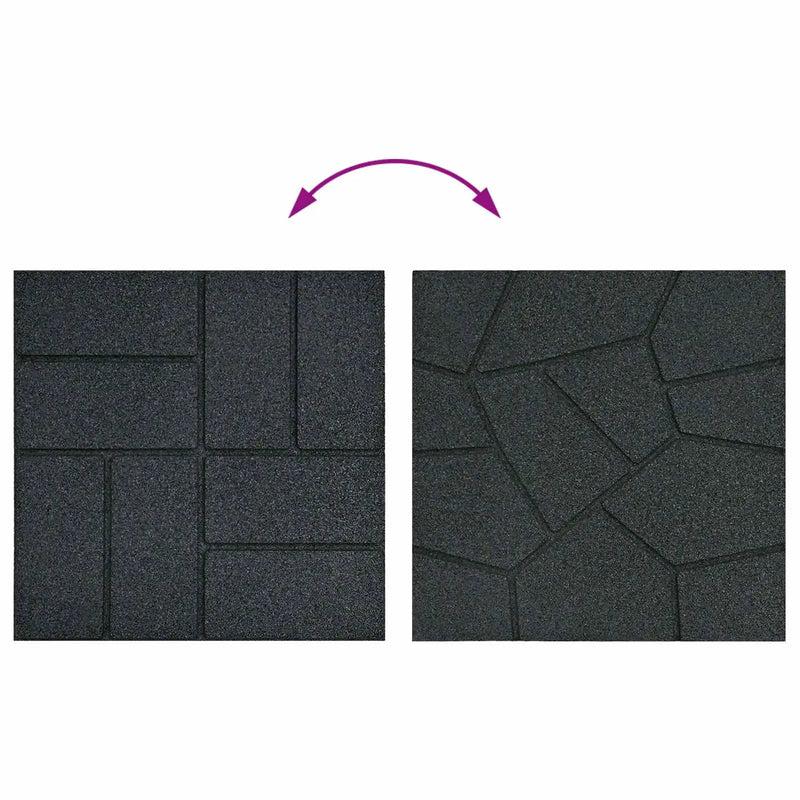 Stepping Stone 6 pcs Black 40.5 x 40.5 x 2 cm Rubber