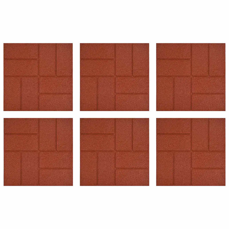 Stepping Stone 6 pcs Red 40.5 x 40.5 x 2 cm Rubber