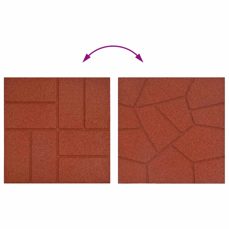 Stepping Stone 6 pcs Red 40.5 x 40.5 x 2 cm Rubber