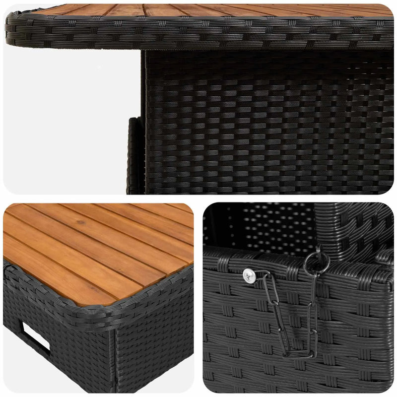 Furniture Sets with Pillow 4 pcs Black PE Rattan
