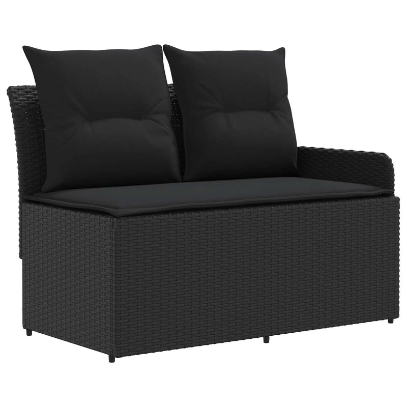 Furniture Sets with Pillow 5 pcs Black PE Rattan