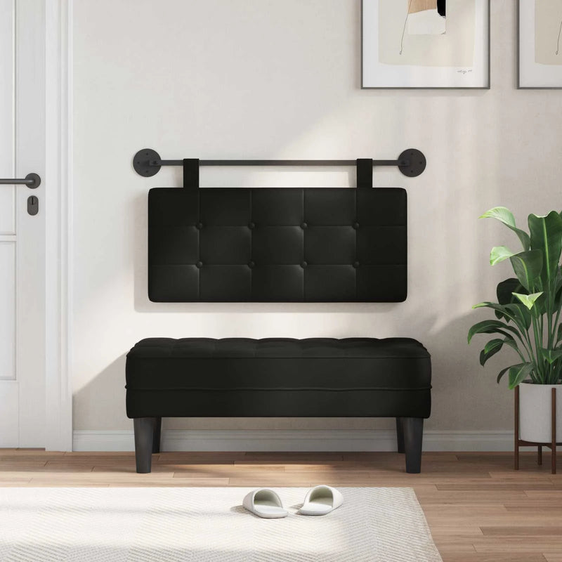 Hanging Headboard Black 100 x 55 x 5 cm Faux Leather