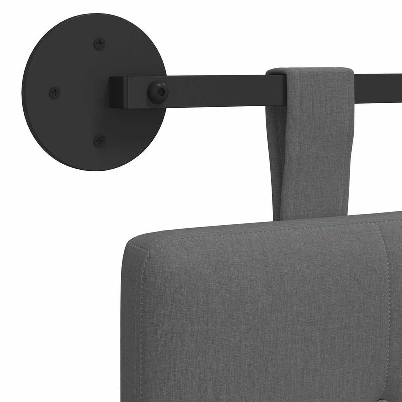 Hanging Headboard Wall-mounted Dark Grey 170 x 55 x 5 cm Fabric
