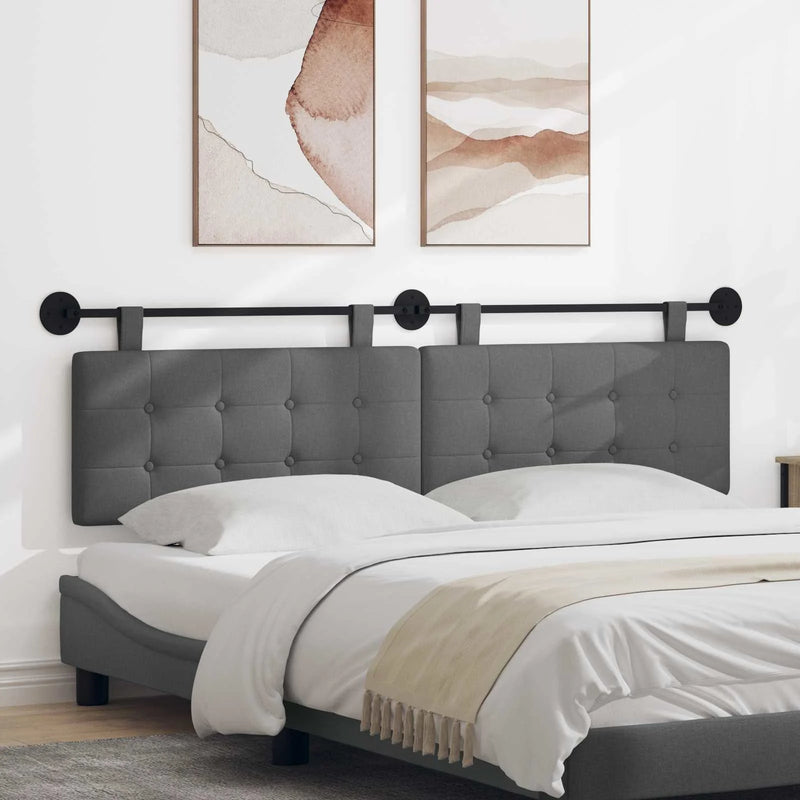 Hanging Headboard Wall-mounted Dark Grey 170 x 55 x 5 cm Fabric