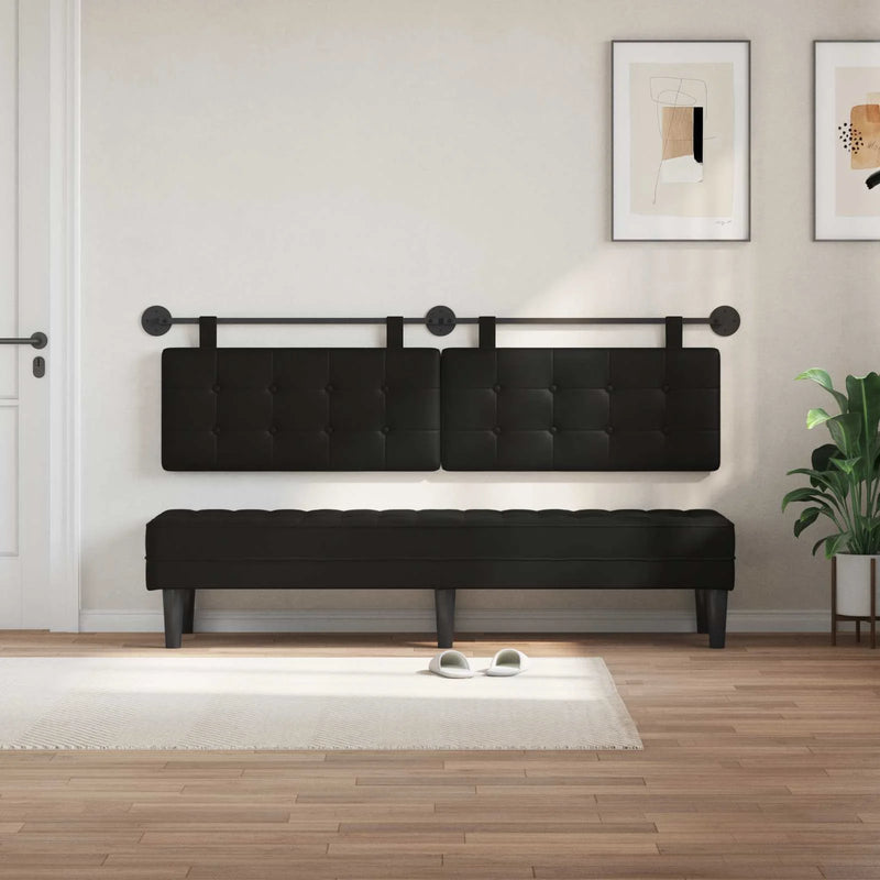 Hanging Headboard Black 170 x 55 x 5 cm Faux Leather