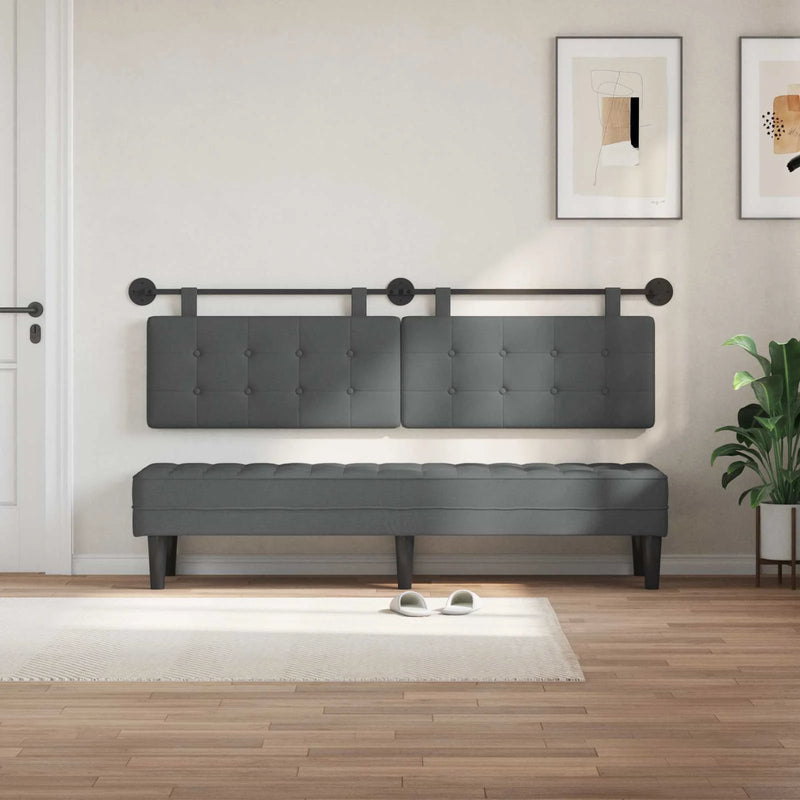 Hanging Headboard Wall-mounted Dark Grey 190 x 55 x 5 cm Fabric