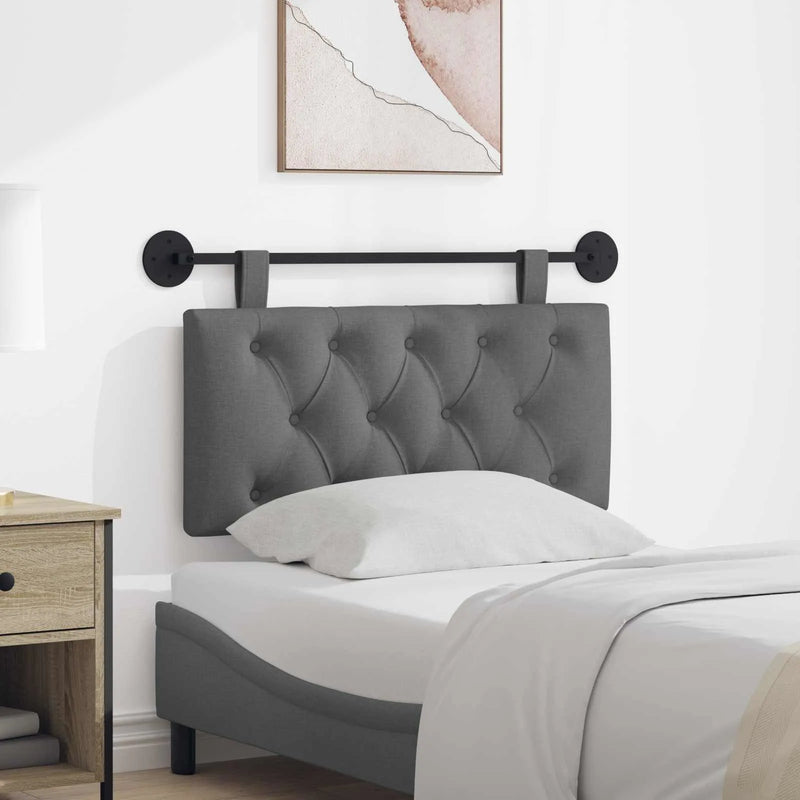 Hanging Headboard Wall-mounted Dark Grey 100 x 55 x 7 cm Fabric