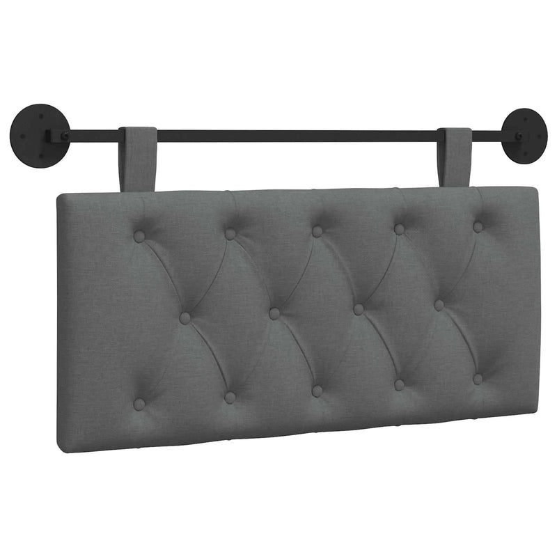 Hanging Headboard Wall-mounted Dark Grey 100 x 55 x 7 cm Fabric