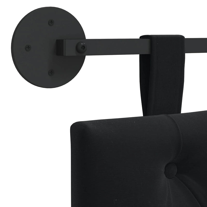 Hanging Headboard Wall-mounted Black 100 x 55 x 7 cm Velvet