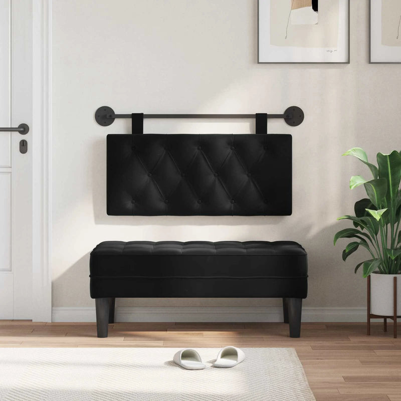 Hanging Headboard Wall-mounted Black 100 x 55 x 7 cm Velvet