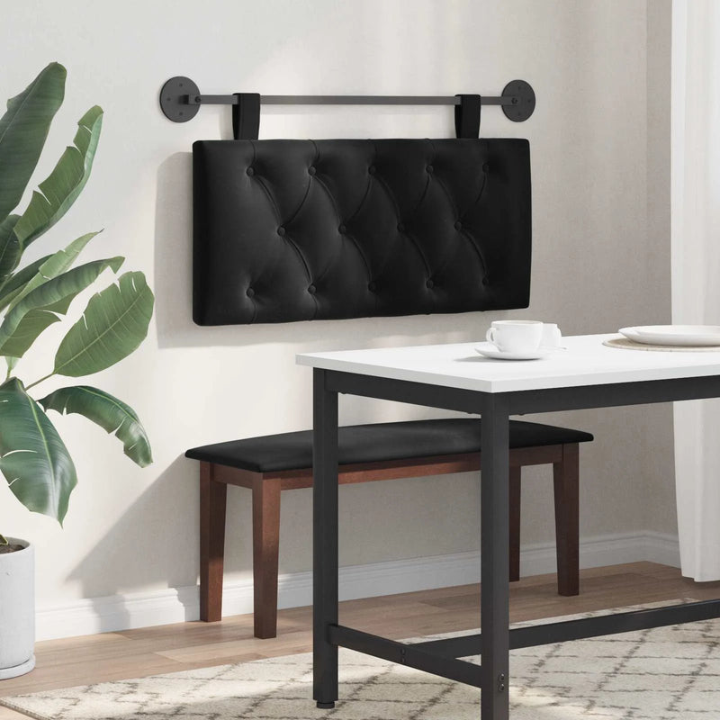 Hanging Headboard Wall-mounted Black 100 x 55 x 7 cm Velvet