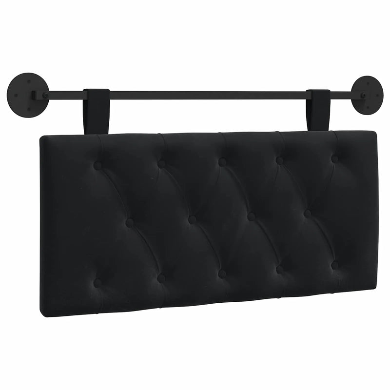 Hanging Headboard Wall-mounted Black 100 x 55 x 7 cm Velvet