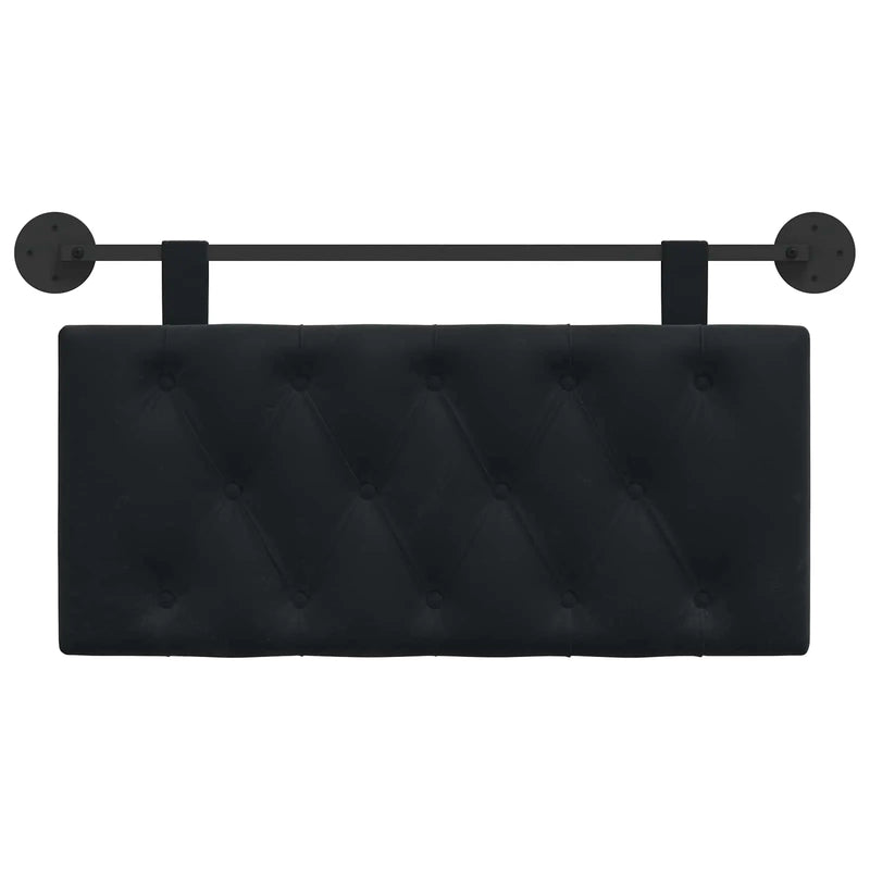 Hanging Headboard Wall-mounted Black 100 x 55 x 7 cm Velvet