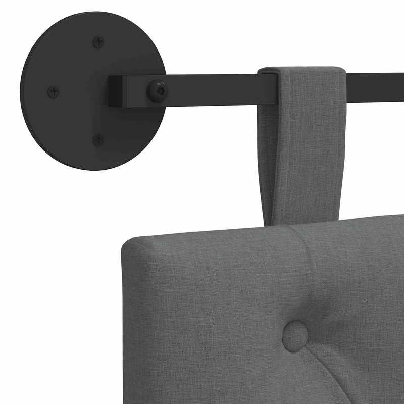 Hanging Headboard Wall-mounted Dark Grey 130 x 55 x 7 cm Fabric