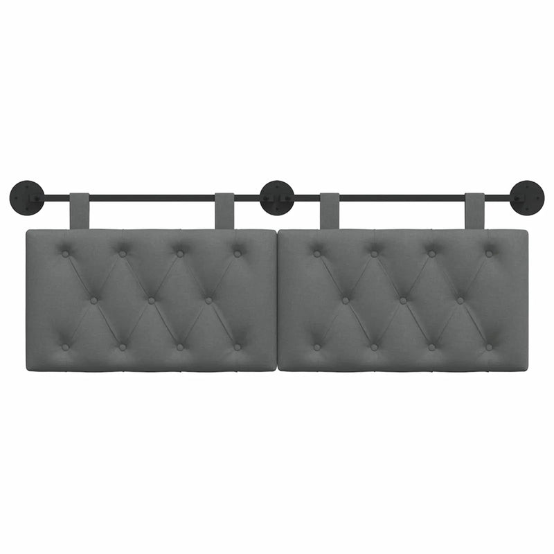 Hanging Headboard Wall-mounted Dark Grey 130 x 55 x 7 cm Fabric