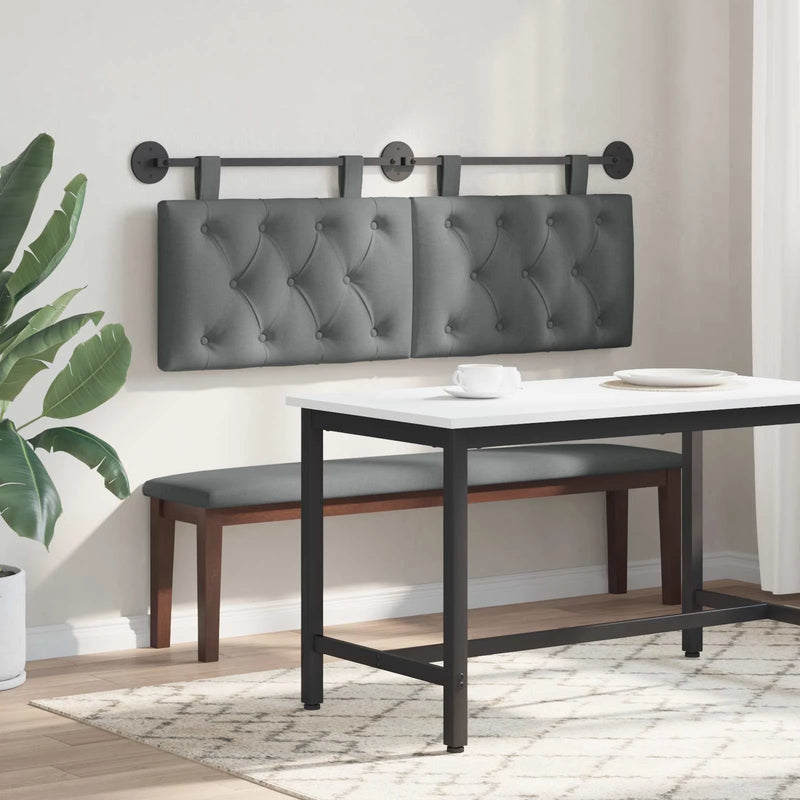 Hanging Headboard Wall-mounted Dark Grey 150 x 55 x 7 cm Fabric
