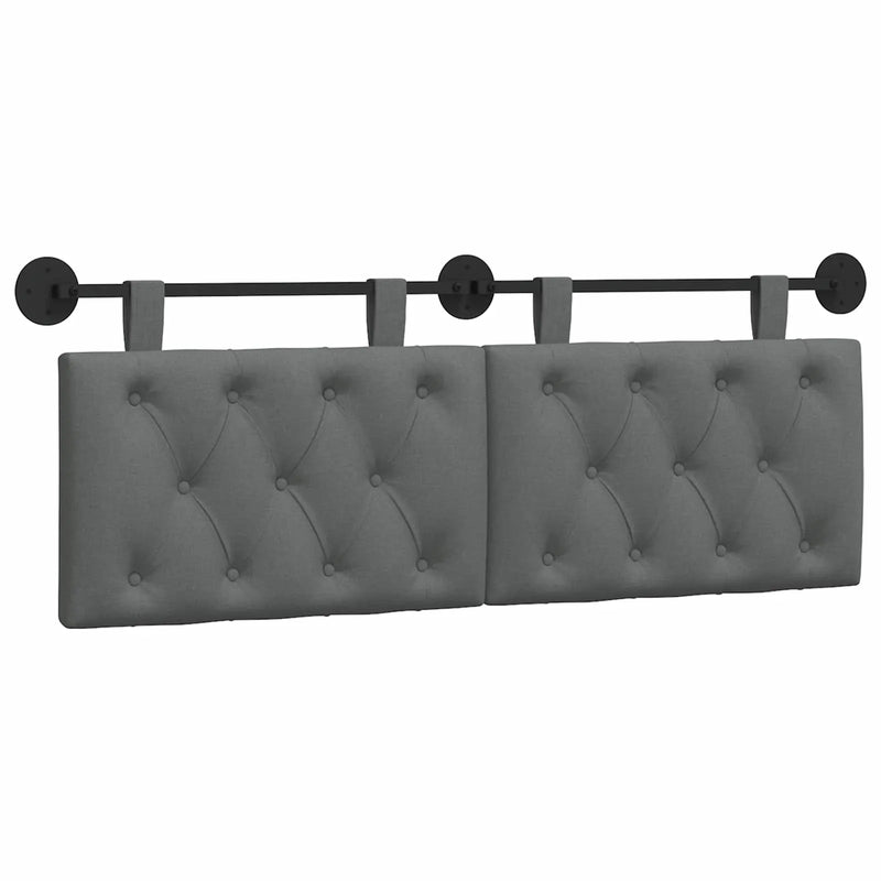 Hanging Headboard Wall-mounted Dark Grey 150 x 55 x 7 cm Fabric