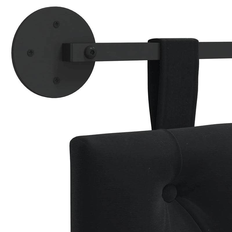 Hanging Headboard Wall-mounted Black 150 x 55 x 7 cm Velvet