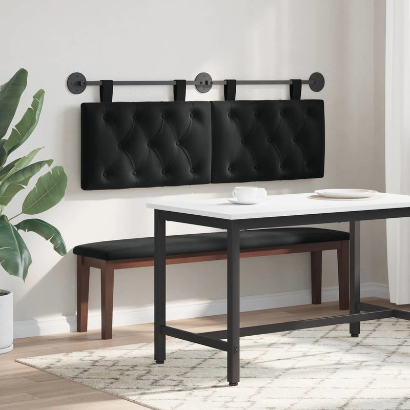 Hanging Headboard Wall-mounted Black 150 x 55 x 7 cm Velvet