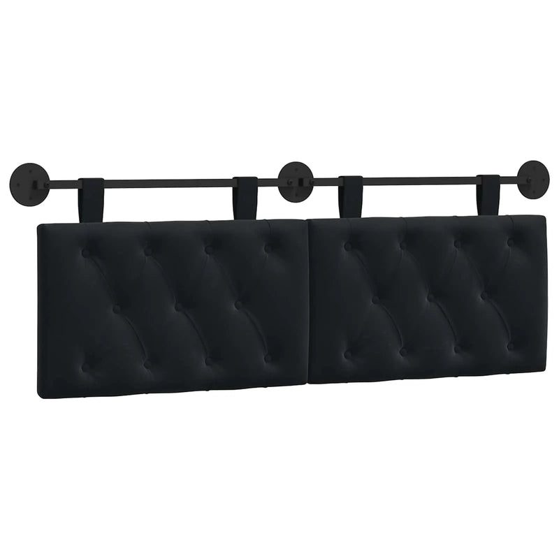 Hanging Headboard Wall-mounted Black 150 x 55 x 7 cm Velvet