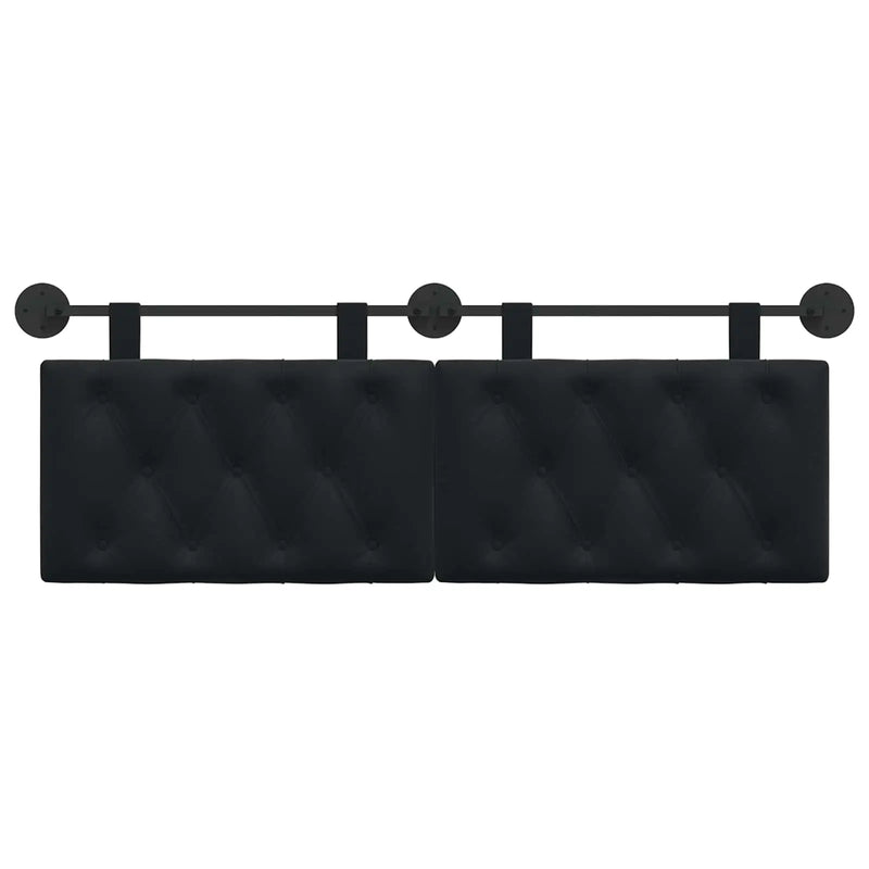 Hanging Headboard Wall-mounted Black 150 x 55 x 7 cm Velvet