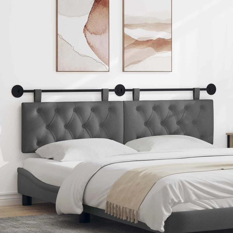 Hanging Headboard Wall-mounted Dark Grey 170 x 55 x 7 cm Fabric