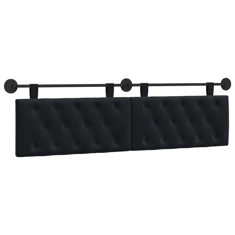 Hanging Headboard Wall-mounted Black 170 x 55 x 7 cm Velvet