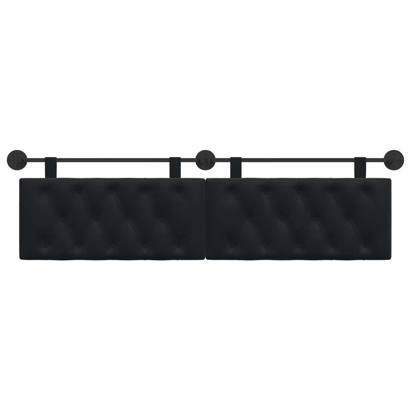 Hanging Headboard Wall-mounted Black 170 x 55 x 7 cm Velvet