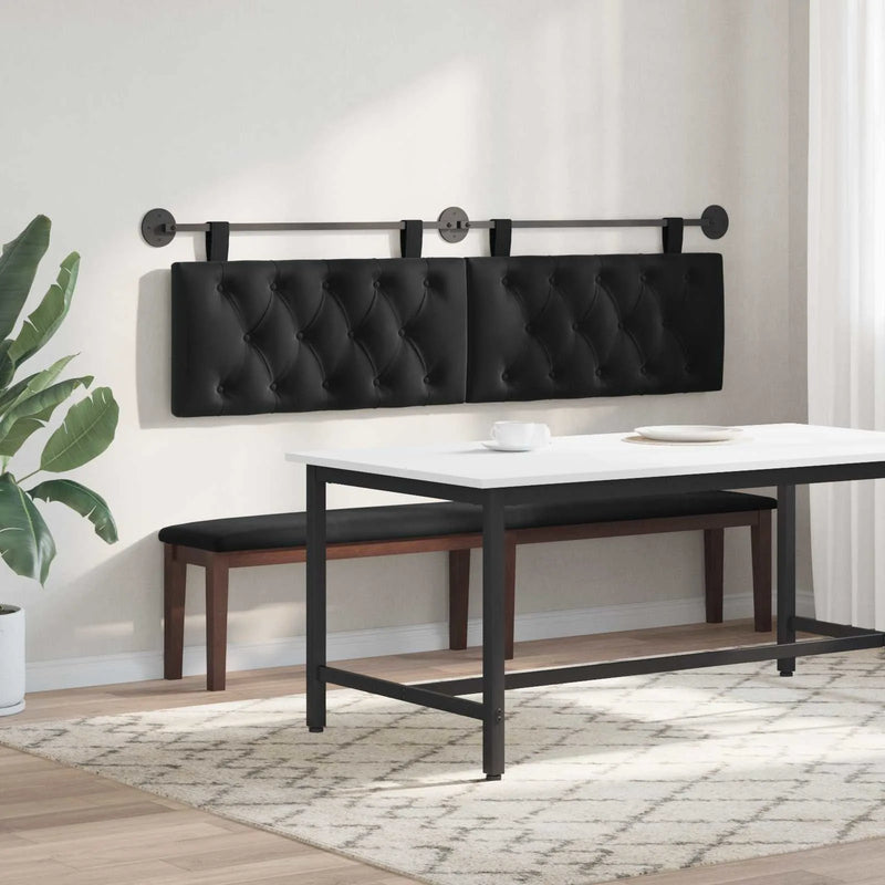 Hanging Headboard Wall-mounted Black 190 x 55 x 7 cm Velvet