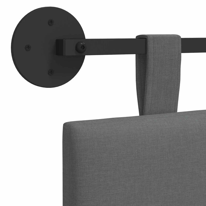 Hanging Headboard Wall-mounted Dark Grey 100 x 55 x 5 cm Fabric