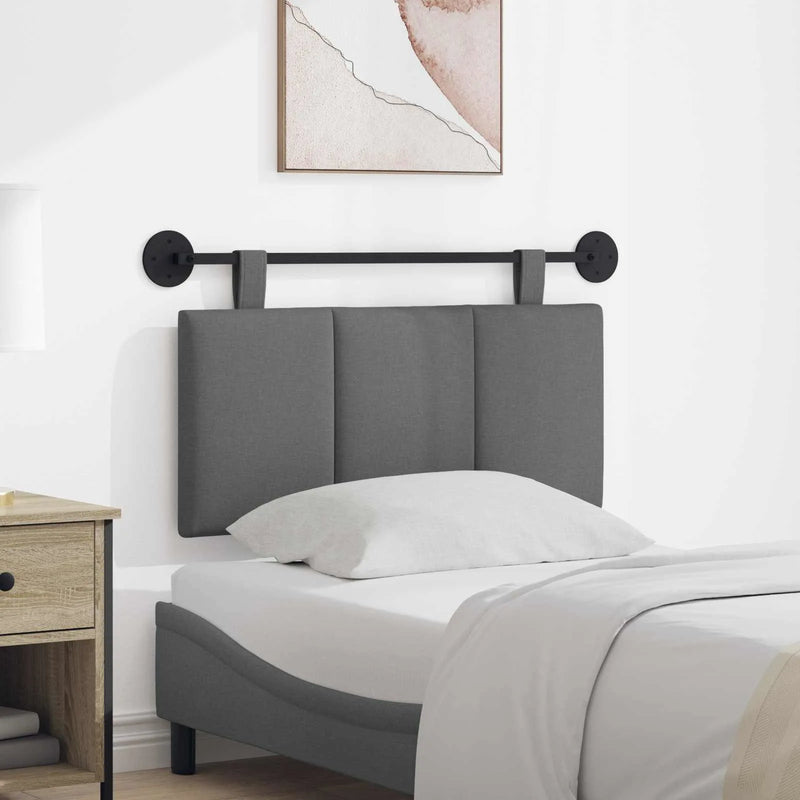 Hanging Headboard Wall-mounted Dark Grey 100 x 55 x 5 cm Fabric