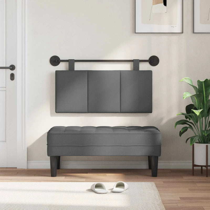 Hanging Headboard Wall-mounted Dark Grey 100 x 55 x 5 cm Fabric