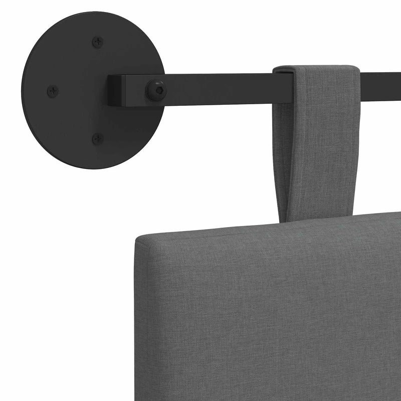 Hanging Headboard Wall-mounted Dark Grey 150 x 55 x 5 cm Fabric
