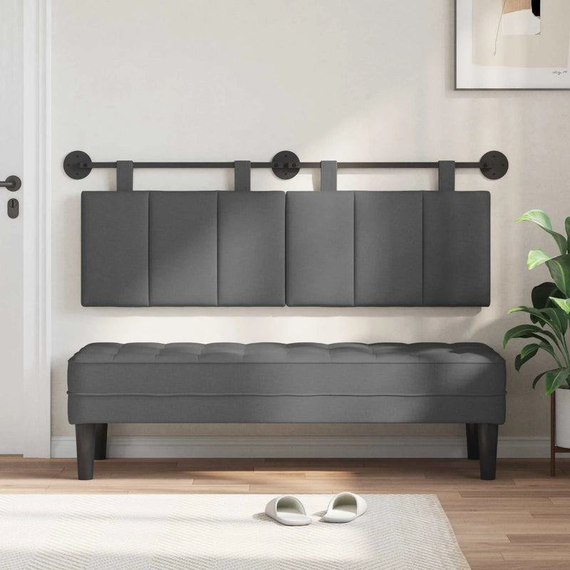 Hanging Headboard Wall-mounted Dark Grey 150 x 55 x 5 cm Fabric