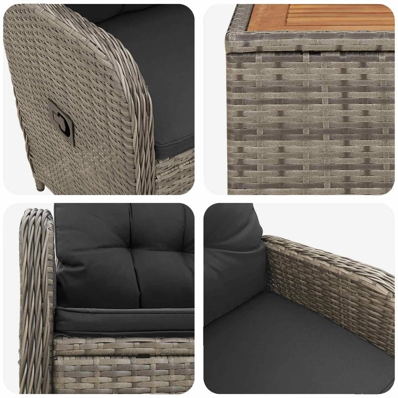 Garden Lounge Set 2 pcs Light Grey and Dark Grey