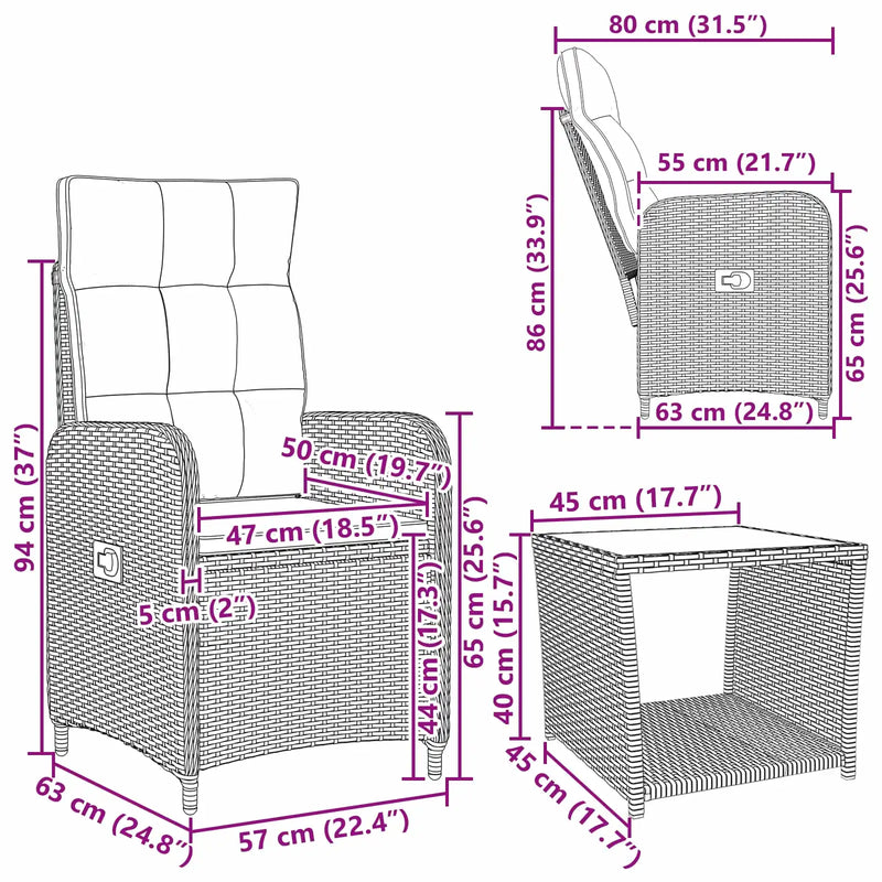 Garden Lounge Set 2 pcs Light Grey and Dark Grey