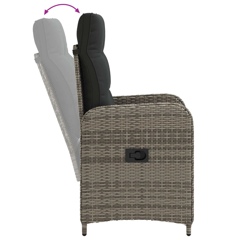 Garden Lounge Set 2 pcs Grey and Dark Grey