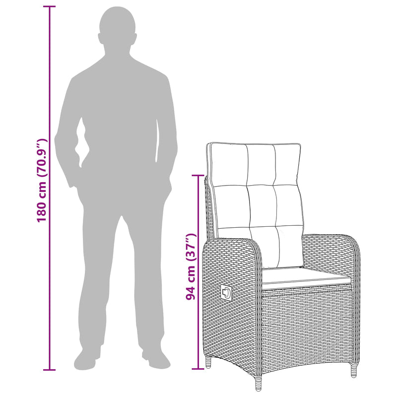 Garden Lounge Set 2 pcs Grey and Dark Grey