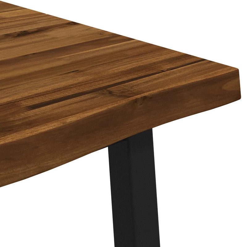 140 x 80 x 75 cm Solid Acacia Wood Natural and Black