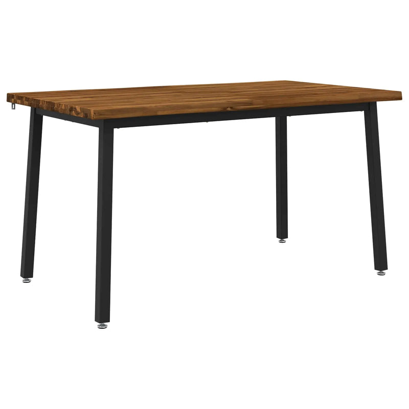 140 x 80 x 75 cm Solid Acacia Wood Natural and Black