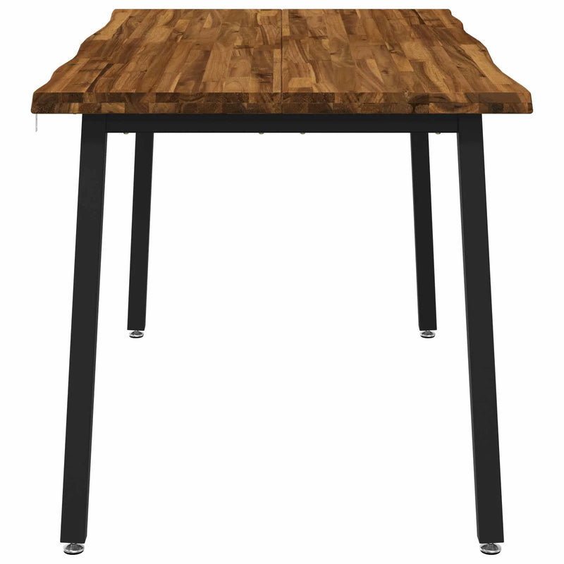 140 x 80 x 75 cm Solid Acacia Wood Natural and Black
