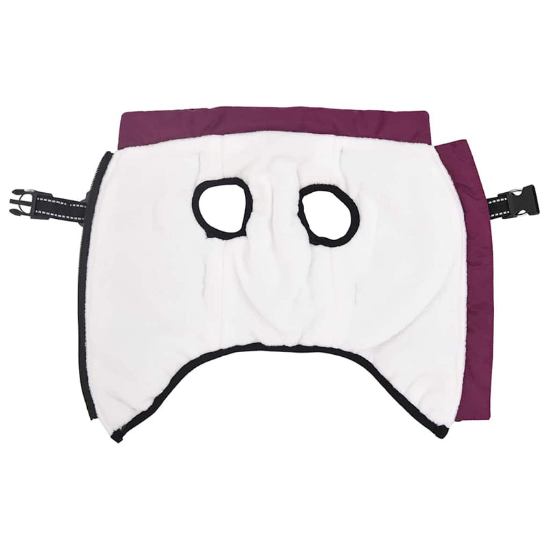 vidaXL Dog Coat with Harness Purple L Fleece and Polyester