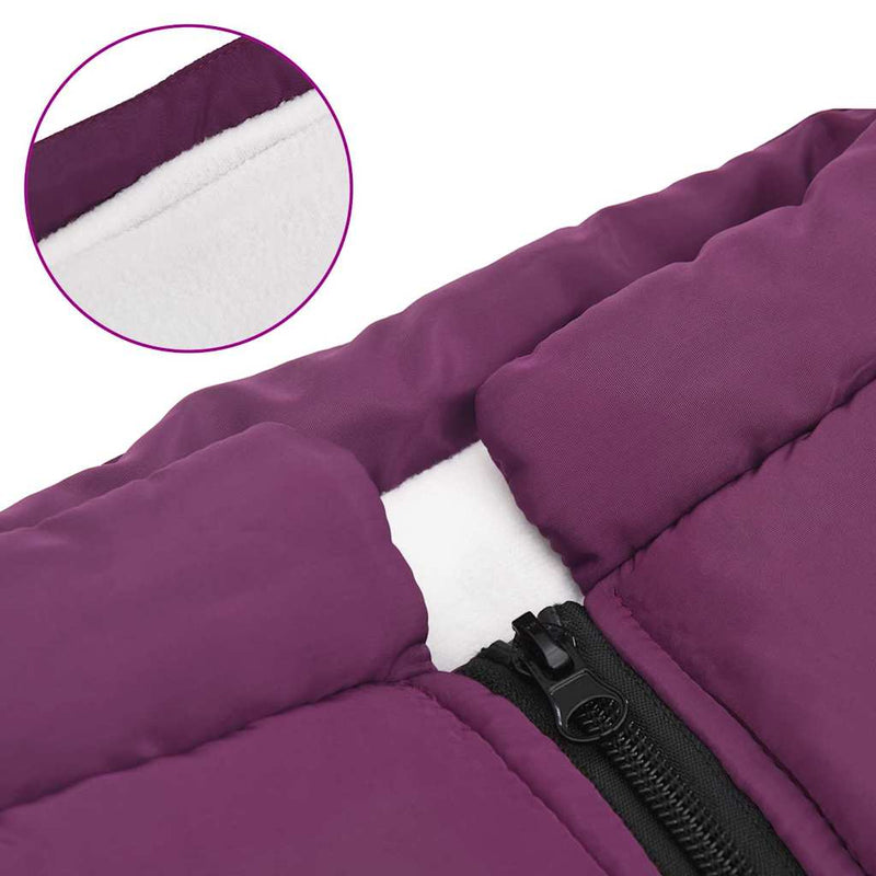 vidaXL Dog Coat with Harness Purple 3XL Fleece and Polyester