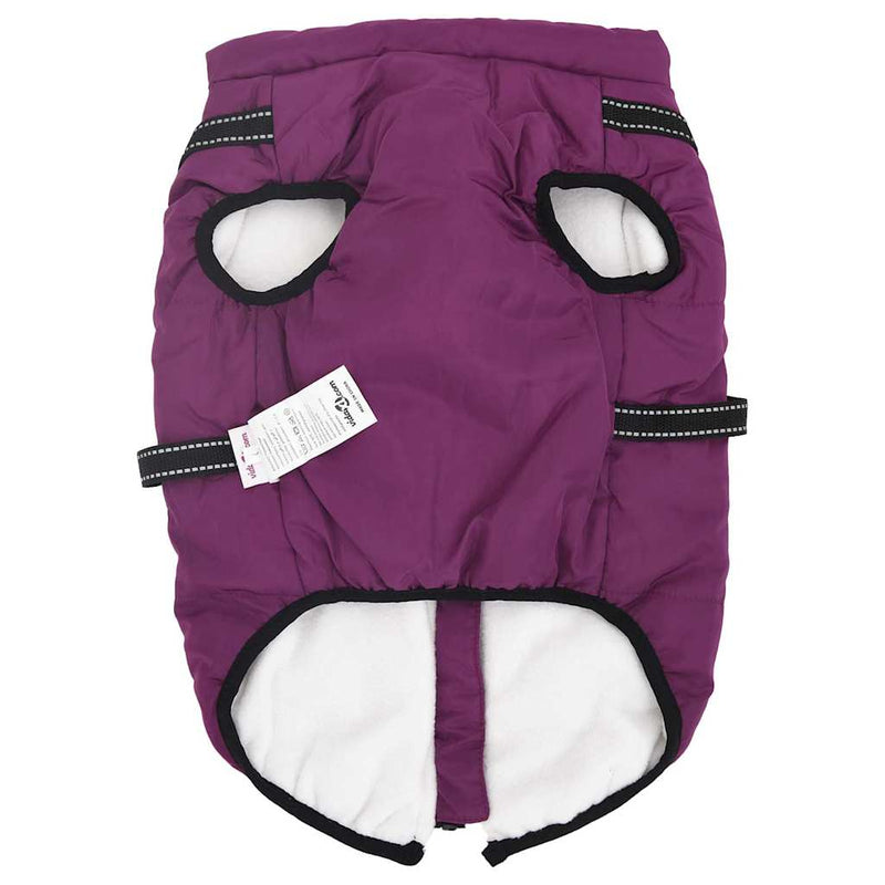 vidaXL Dog Coat with Harness Purple 3XL Fleece and Polyester