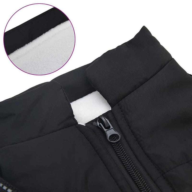 vidaXL Dog Coat with Harness Black 2XL Fleece and Polyester