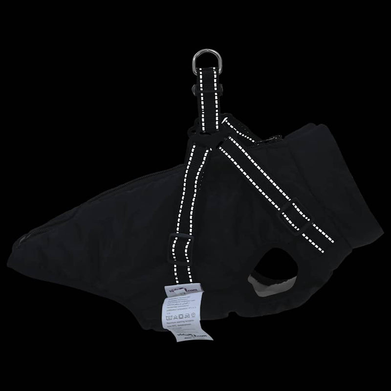 vidaXL Dog Coat with Harness Black 2XL Fleece and Polyester