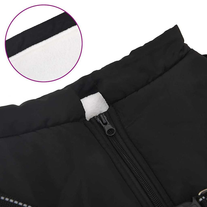 vidaXL Dog Coat with Harness Black 3XL Fleece and Polyester