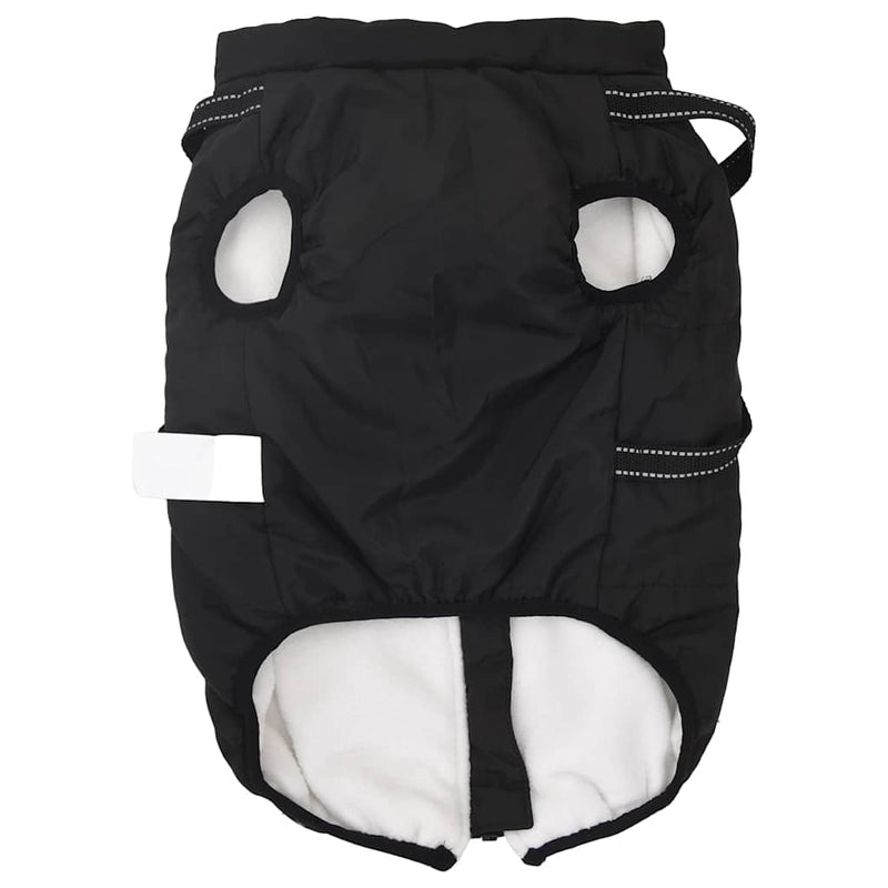 vidaXL Dog Coat with Harness Black 3XL Fleece and Polyester