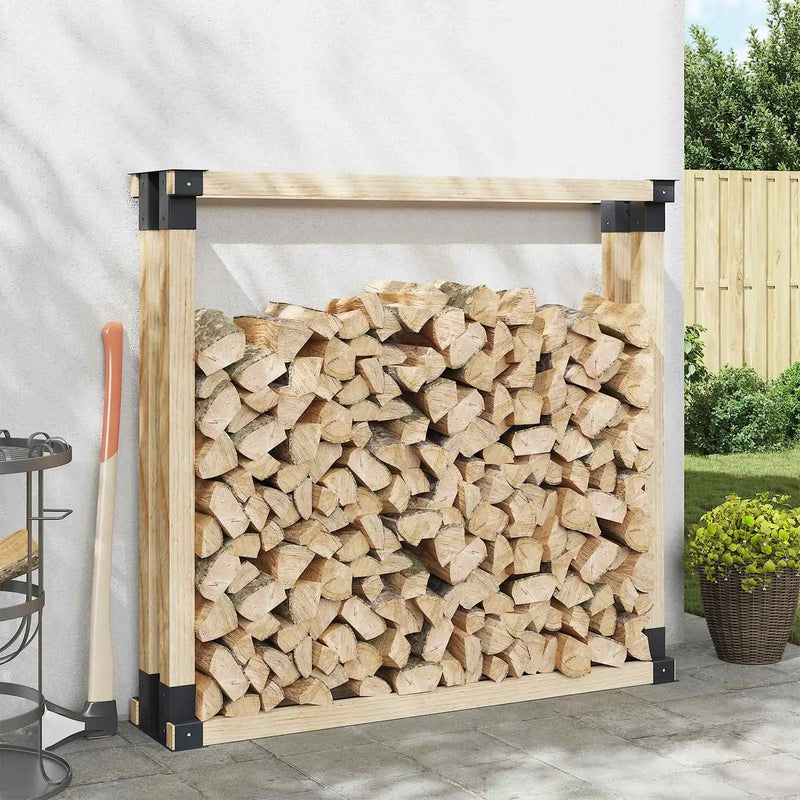 Firewood Stack Aid 4 pcs Anthracite 34 x 10 x 15 cm Steel