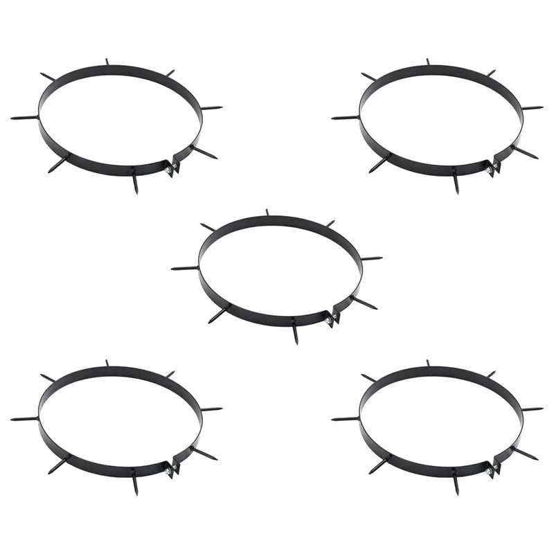 Lawn Aerator Clamp with Spikes 5 pcs Black �� 300 mm Iron